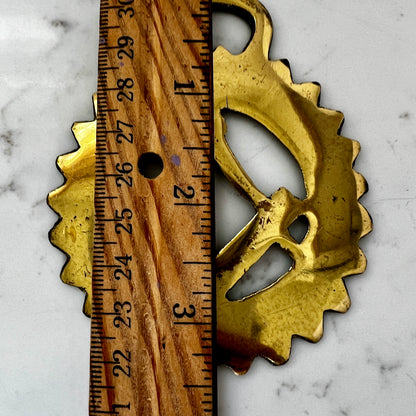 Vintage Masonic Brass Medallion Necklace – Square & Compass Patriotic Scarf